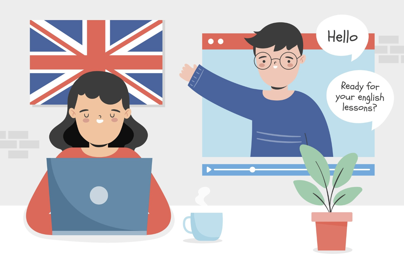 Persona eligiendo entre un curso de inglés online, presencial o de fin de semana
